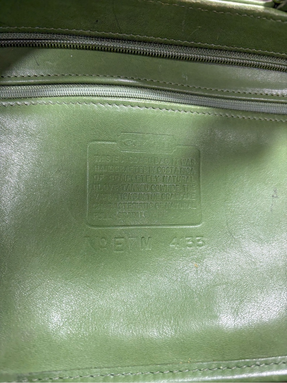 COACH VINTAGE WAVERLY LEATHER TOTE BAG 4133 LEAF GREEN - Picture 8 of 8